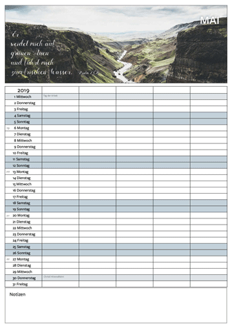 spaltenkalender 2019 06